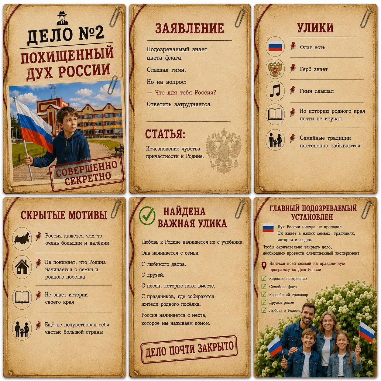 Родительское дело №2: «Похищенный дух России»

В преддверии Дня России мы открыли необычное расследо