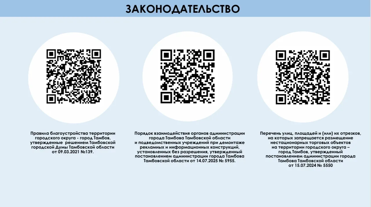 ✅️В Тамбове продолжается работа по приведению информационных конструкций в соответствие с утверждённ