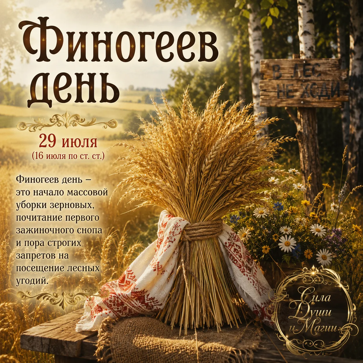 ОБРЯДЫ И ТРАДИЦИИ

📌 Главная традиция дня — ритуальное срезание первых колосьев. Начинала не любая 