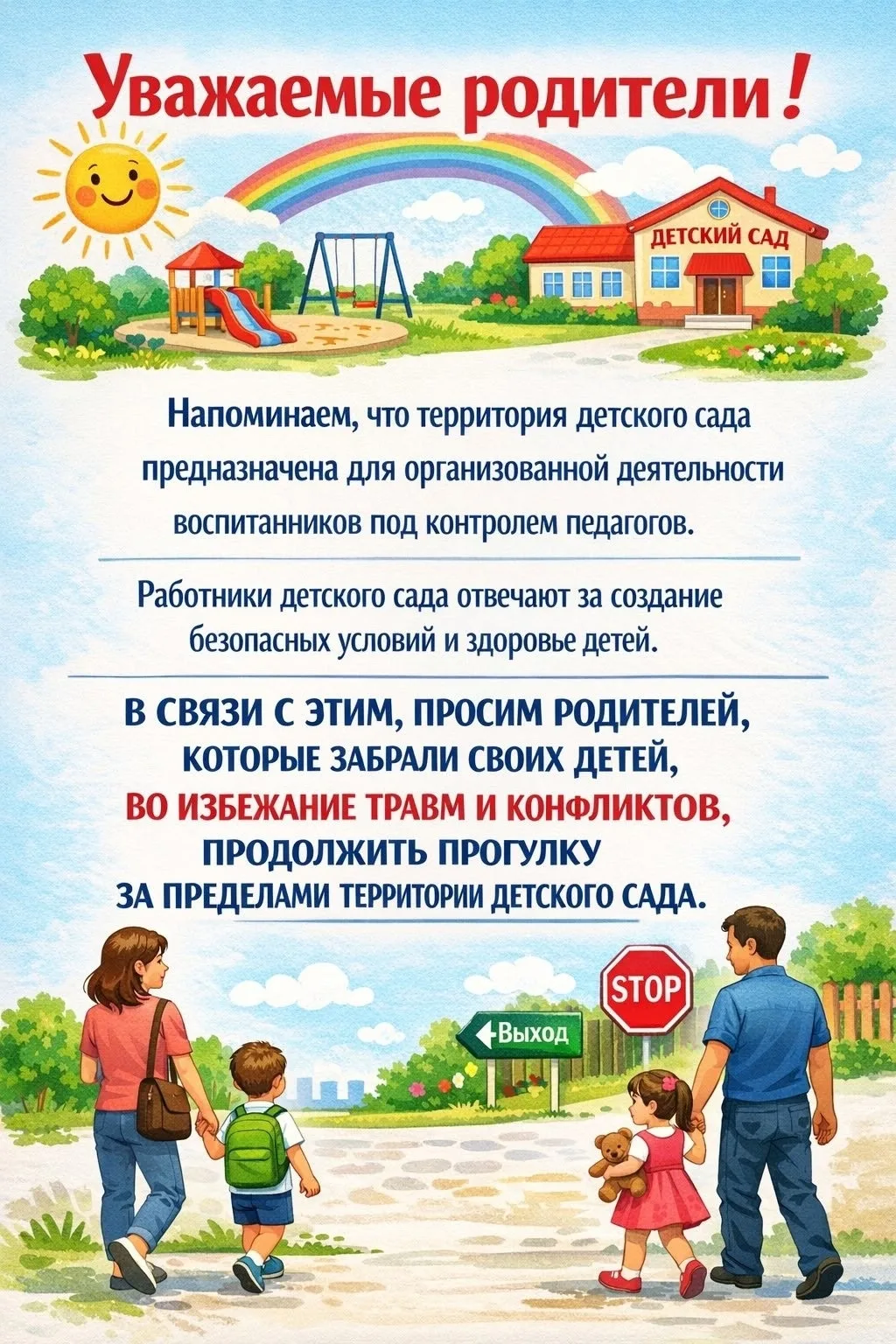 Дорогие наши родители! 
Бывает, что уходить из детского сада совсем не хочется — душа просит ещё чут