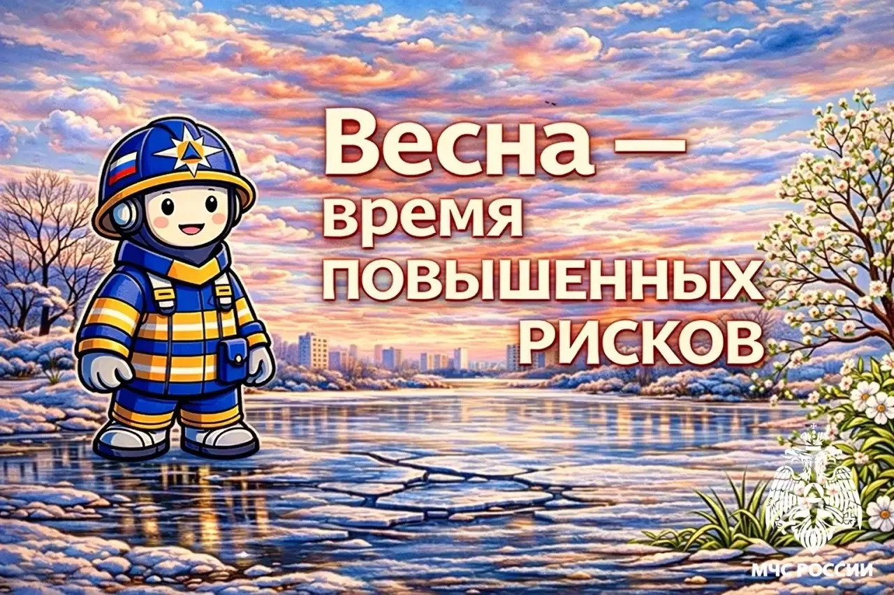 Весна — время повышенных рисков

🔹 Перепады температур, сход снега с крыш, гололёд и тонкий лёд на 