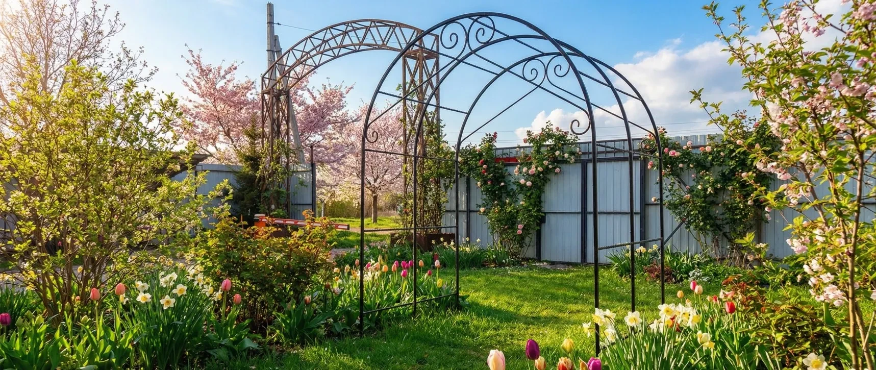 Кованые арки — создайте вход в сад мечты 🌸**
Есть вещи, которые меняют участок буквально одним элем
