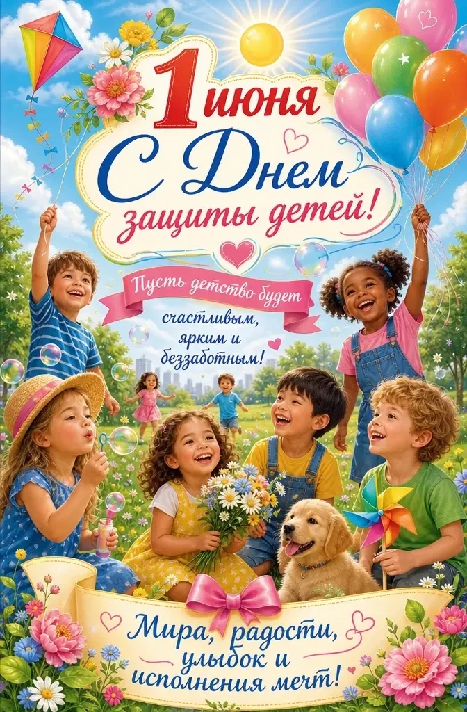☀️ С Днём защиты детей!

Дорогие родители и наши любимые ребята! 🧸

1 июня — не просто первый день 