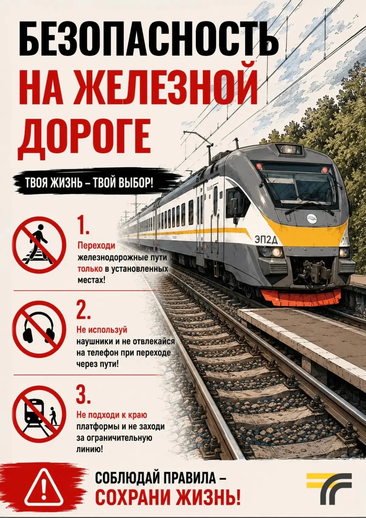 🚇‼️Важно знать правила на железной дороге‼️🚇

Давайте повторим вместе ! ☀️