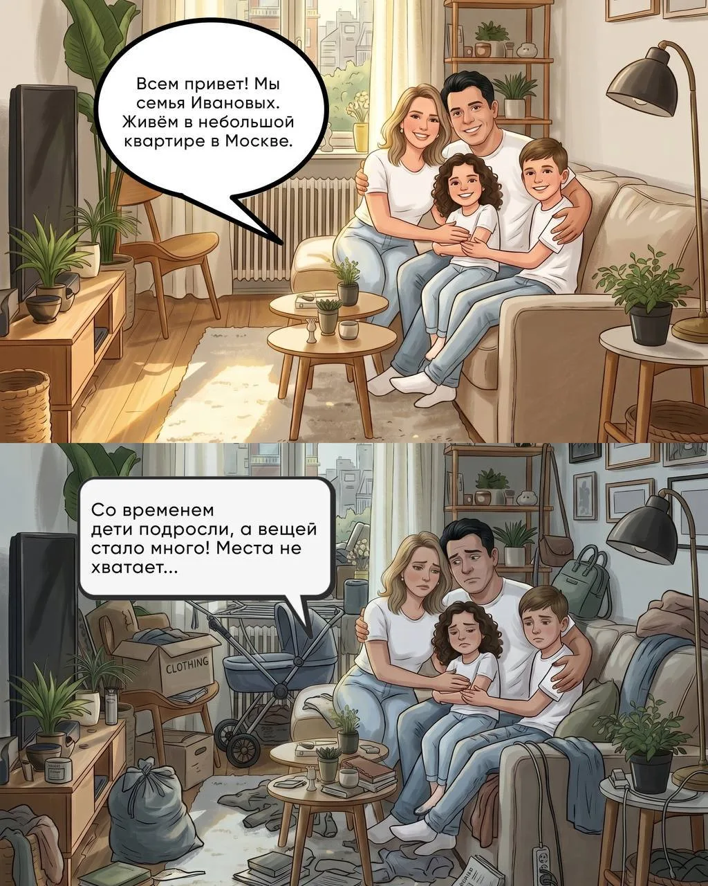 🏡Сценарий, знакомый каждой семье: дети подросли, вещей стало больше, каждому хочется своё пространс
