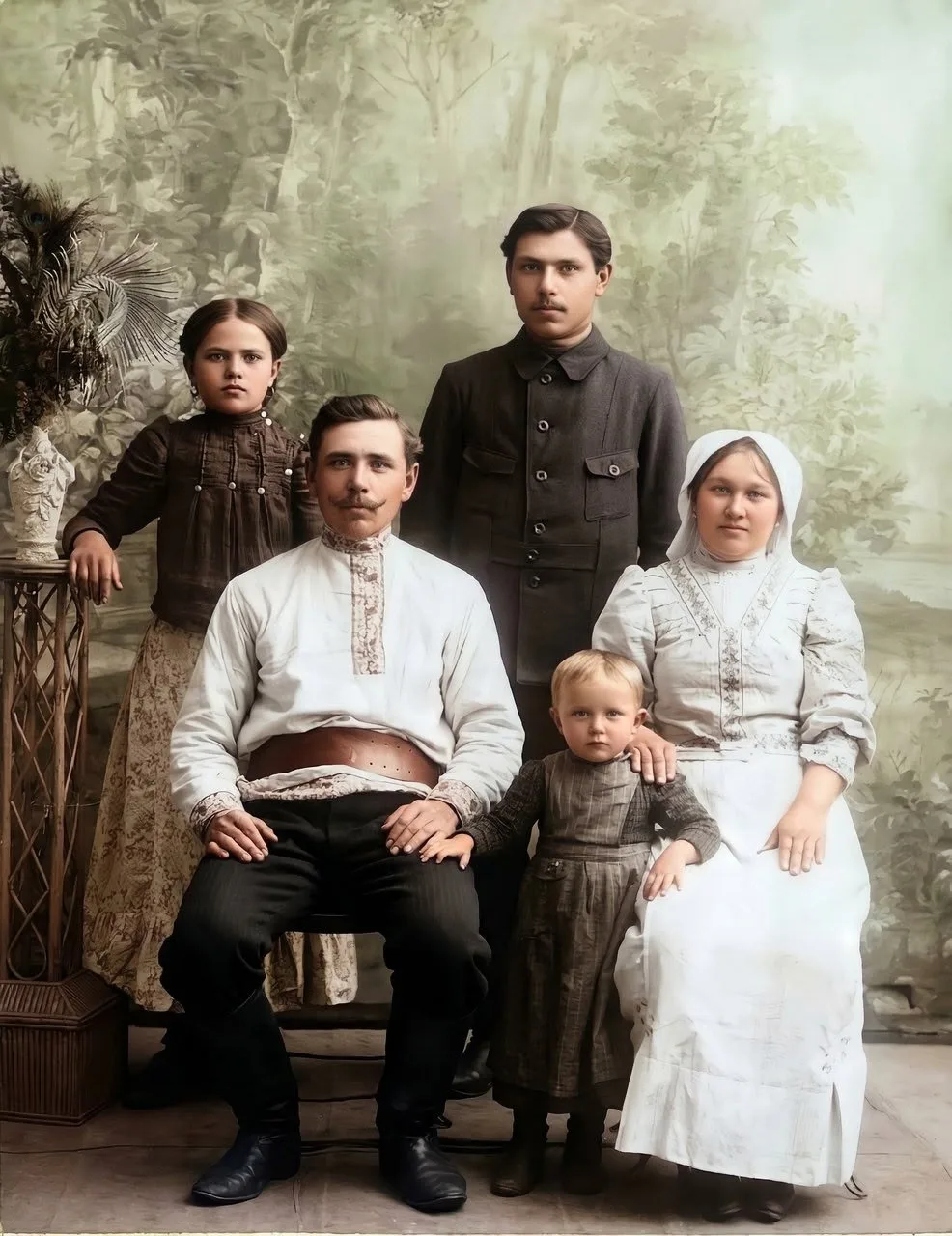 Семья крестьян из села Варваровка. Карловская волость Константиноградского уезда Полтавской губернии