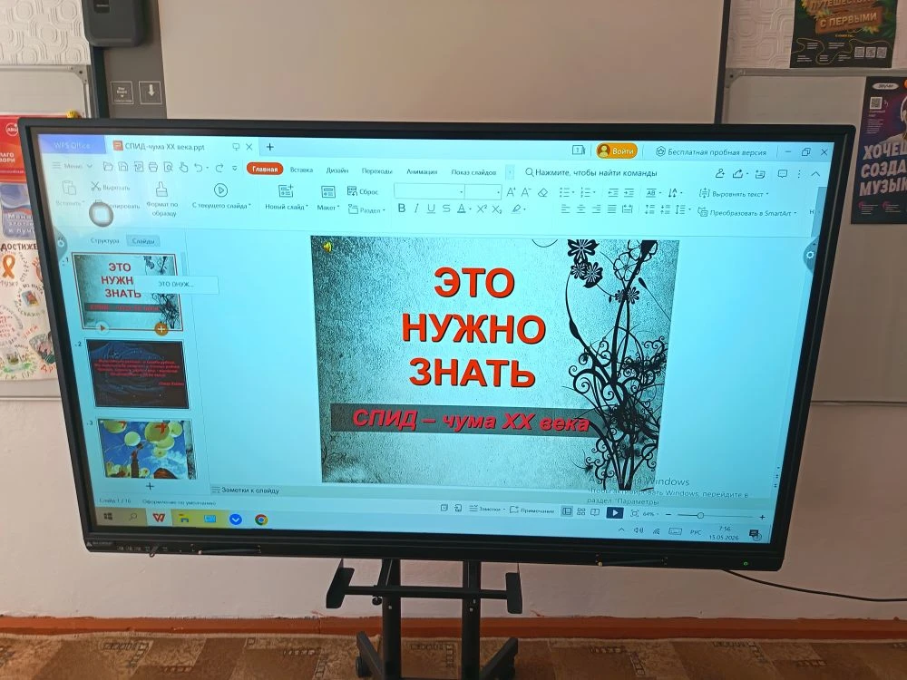 17 мая - Всемирный день памяти жертв СПИДа
Для старшеклассников прошел информационный час, посвященн