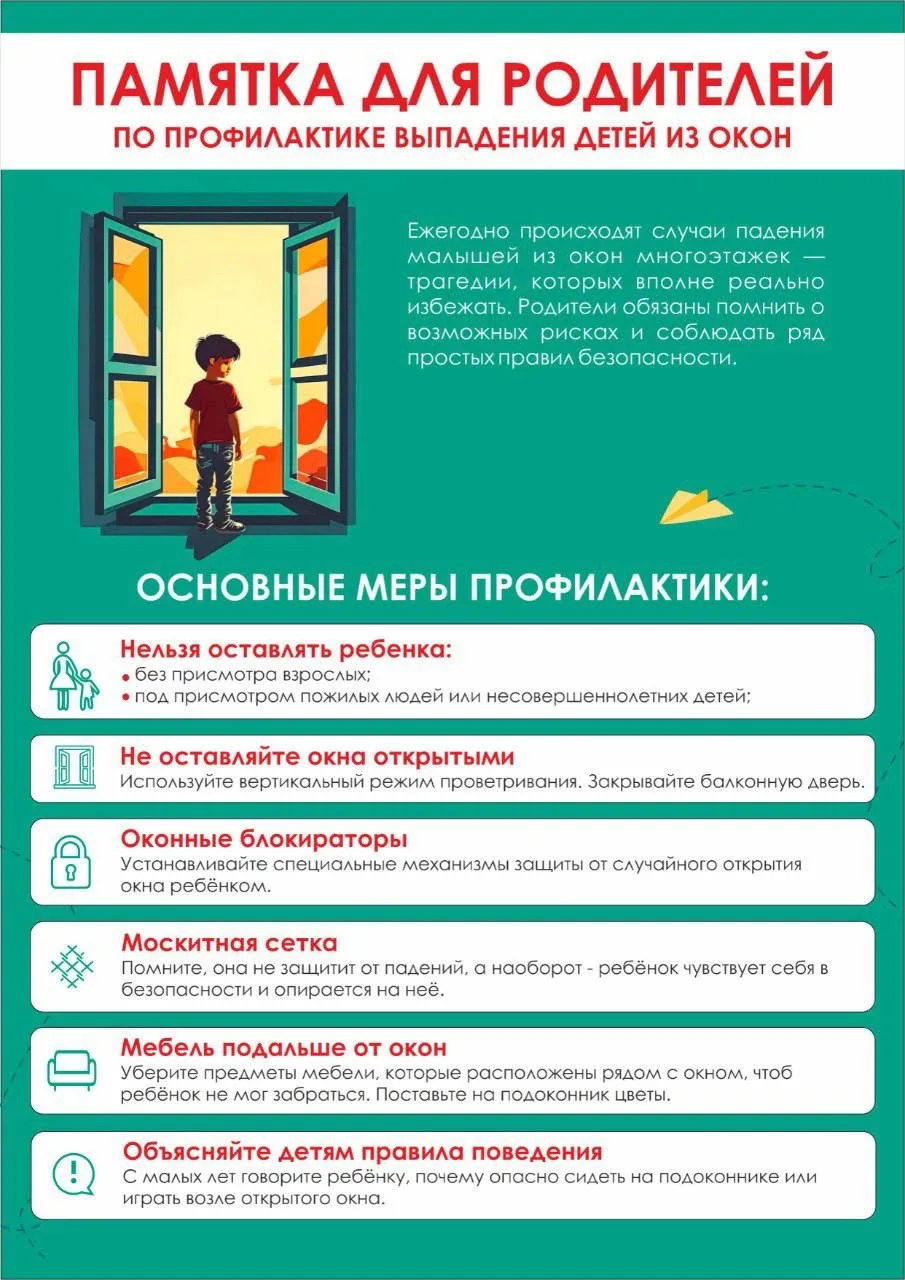 Не допустите трагедии! Профилактика выпадения детей из окон

Падение из окна – одна из самых частых 