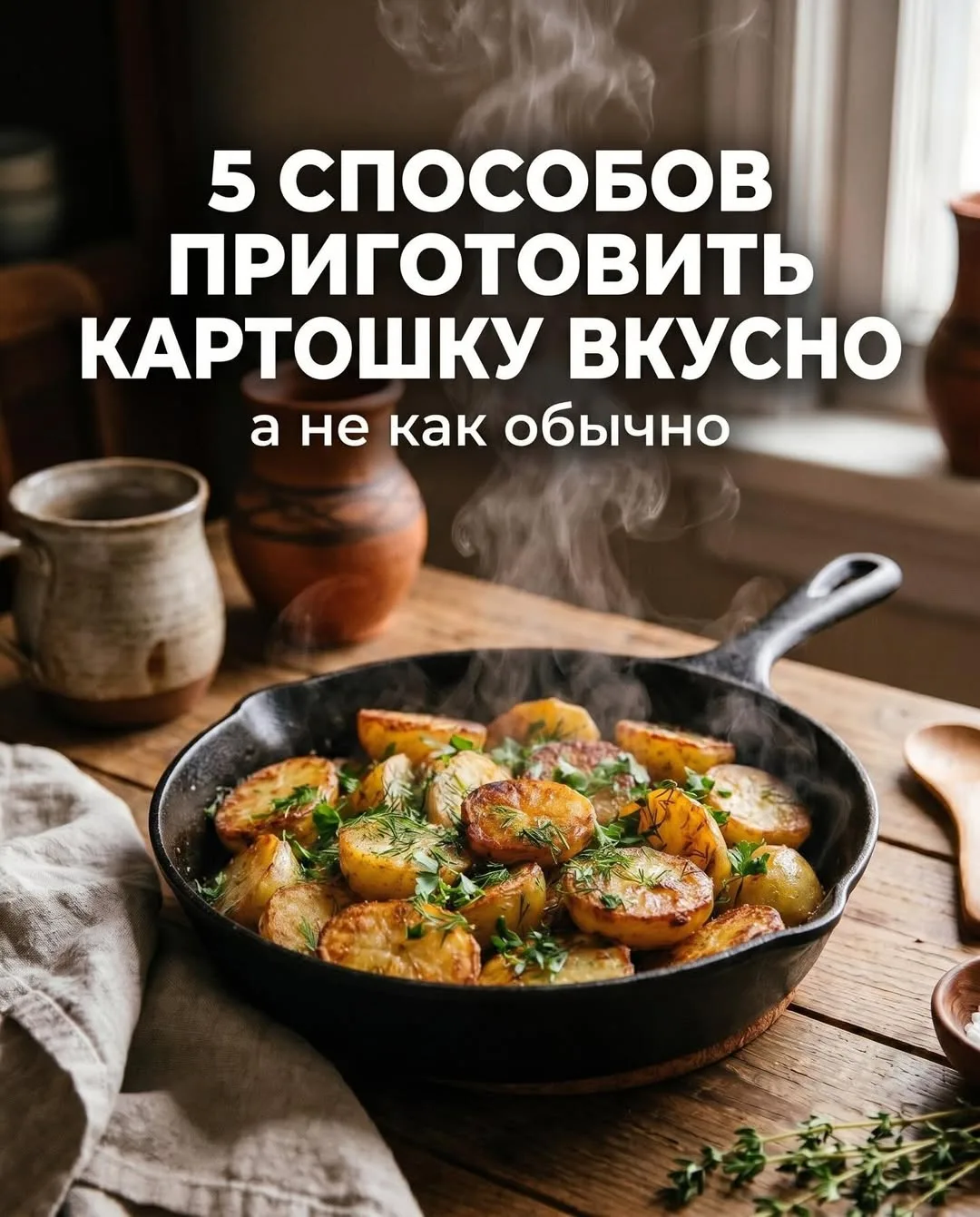 Картошка — это не просто «пожарить и всё»
Вот 5 норм вариантов, которые реально вкусные:
	1.	С куриц