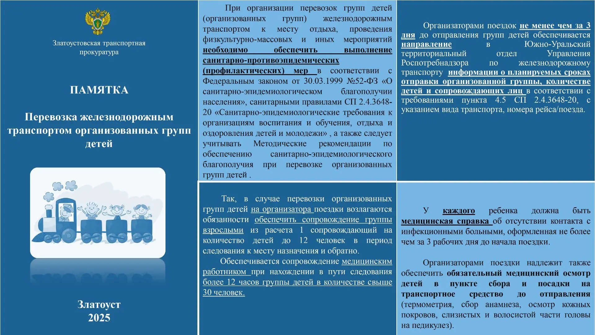 Златоустовская транспортная прокуратура разъясняет правила перевозки железнодорожным транспортом орг