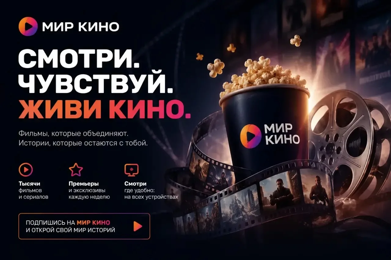 🎬 Кино, которое хочется досмотреть до конца.

В «МИР КИНО» — фильмы и сериалы на любой вечер: от гр