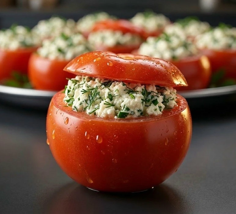 Кто-то оценит ❤
🍅 Помидоры, фаршированные мягким сыром
 
Ингредиенты: 
🍅 Помидоры небольшие — 9-10