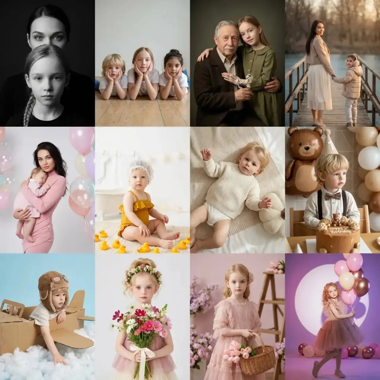 С днём защиты детей! 🎉

К празднику мы открыли в фотобудке новую функцию — семейные портреты

Тепер
