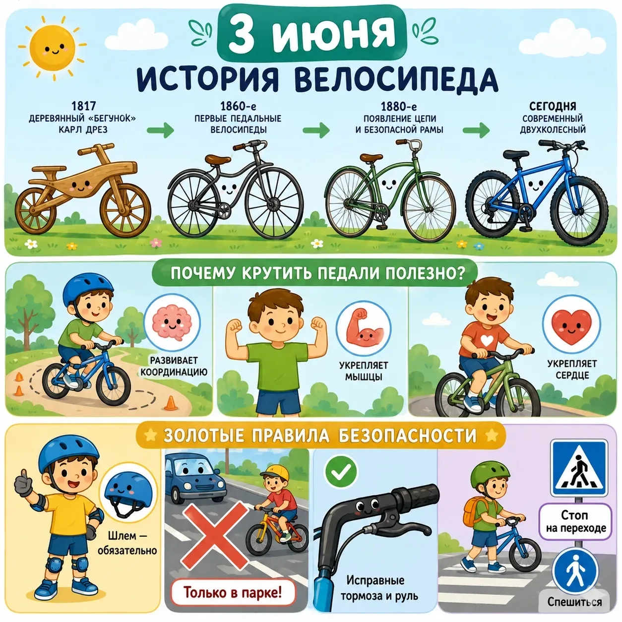 Знаете ли вы, что у двухколесного друга 🚲 есть свой официальный праздник? 3 июня весь мир отмечает 