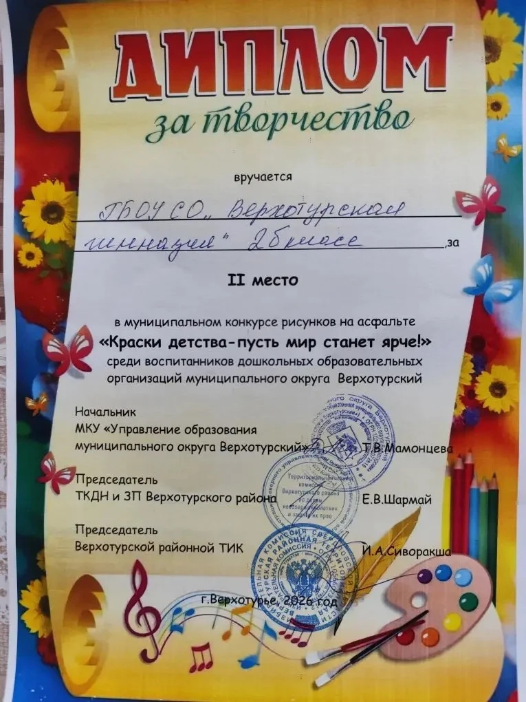 Учащиеся 2 «Б» класса достойно представили нашу гимназию на муниципальном конкурсе рисунков на асфал