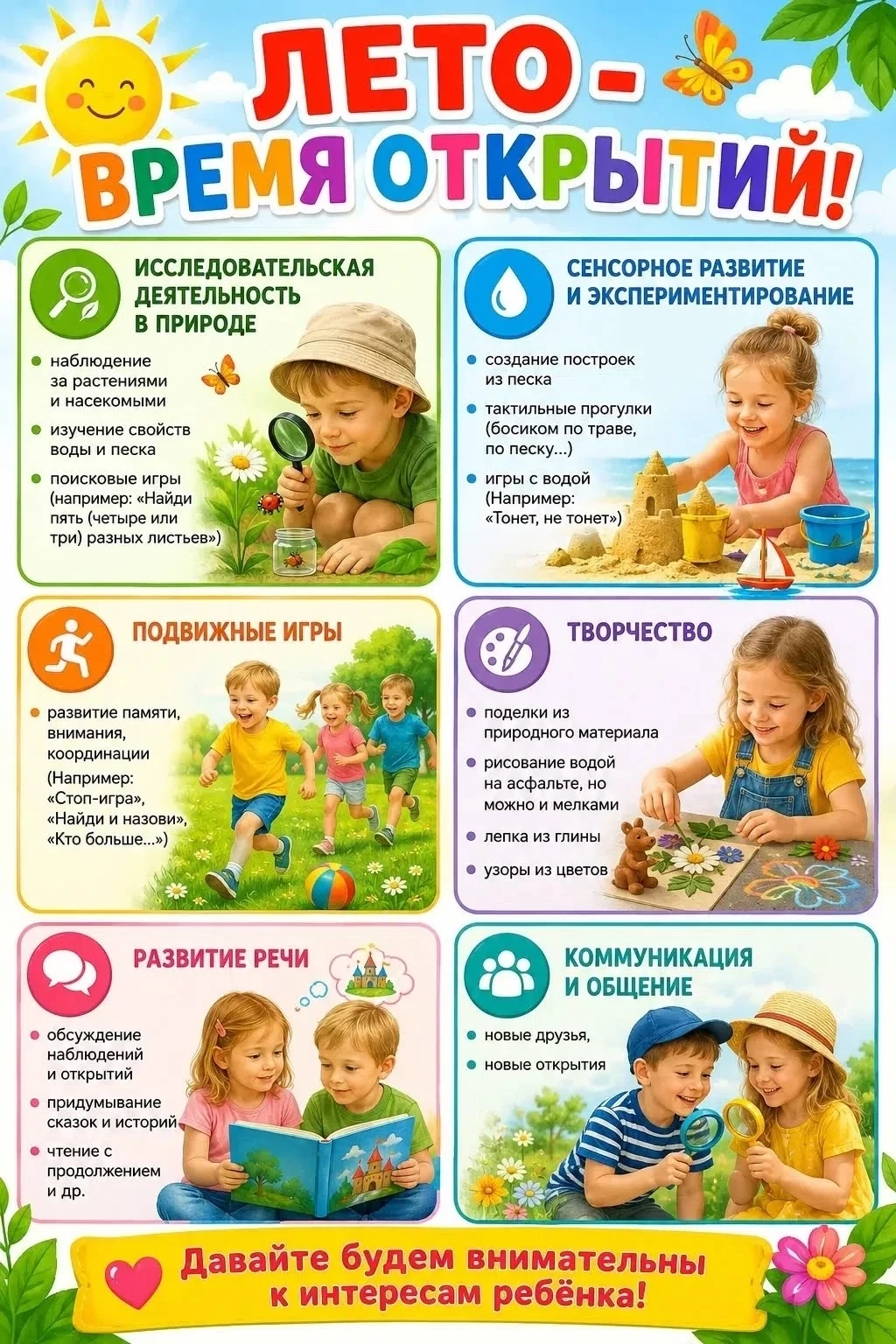 Почему «почемучки» так важны? Лето — время больших открытий! 🌿🔍

Для взрослого прогулка в парке — 
