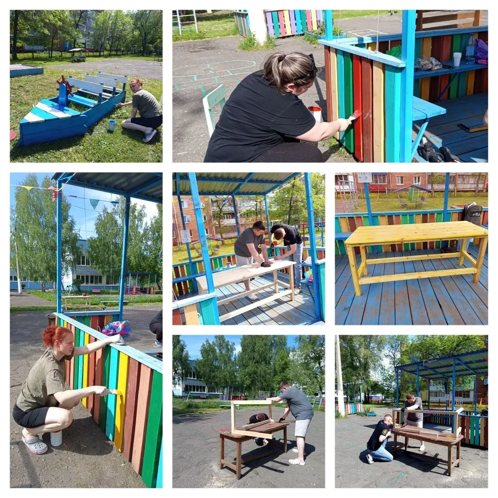 В группе «Улыбка» ремонт проходит дружно, тепло и очень плодотворно 😊

Особенно приятно, что наши р
