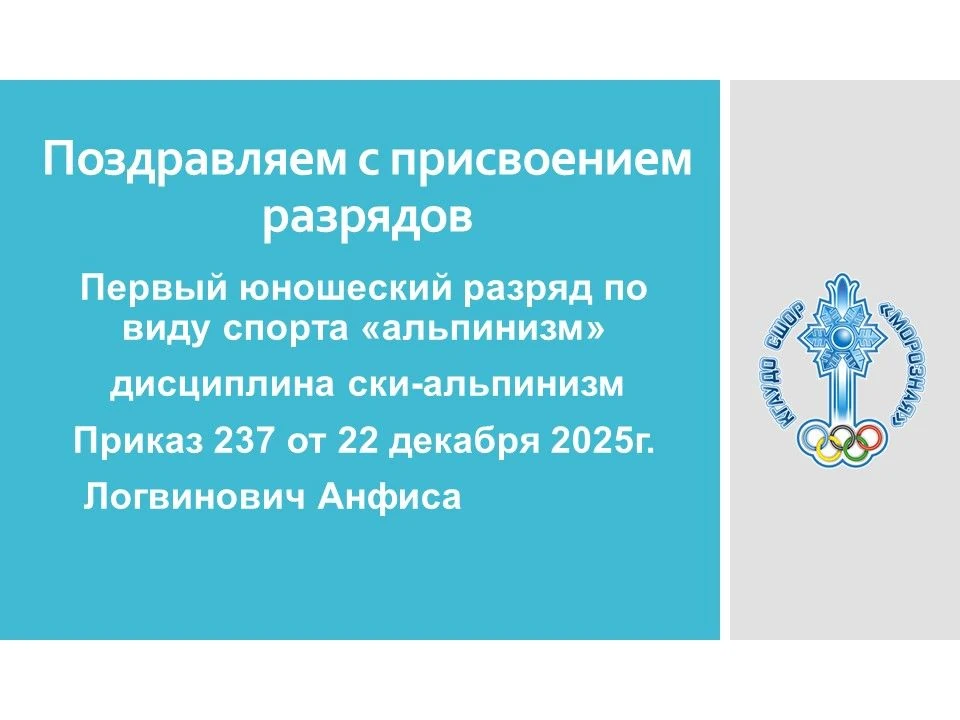Поздравляем с присвоением спортивного разряда!
⁣
Желаем дальнейших побед, трудолюбия, уверенности в 