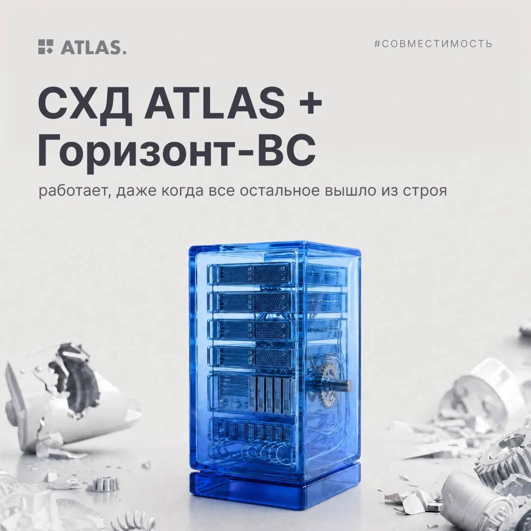 Наша техническая команда завершила комплексные испытания совместимости СХД ATLAS.SM и платформы вирт