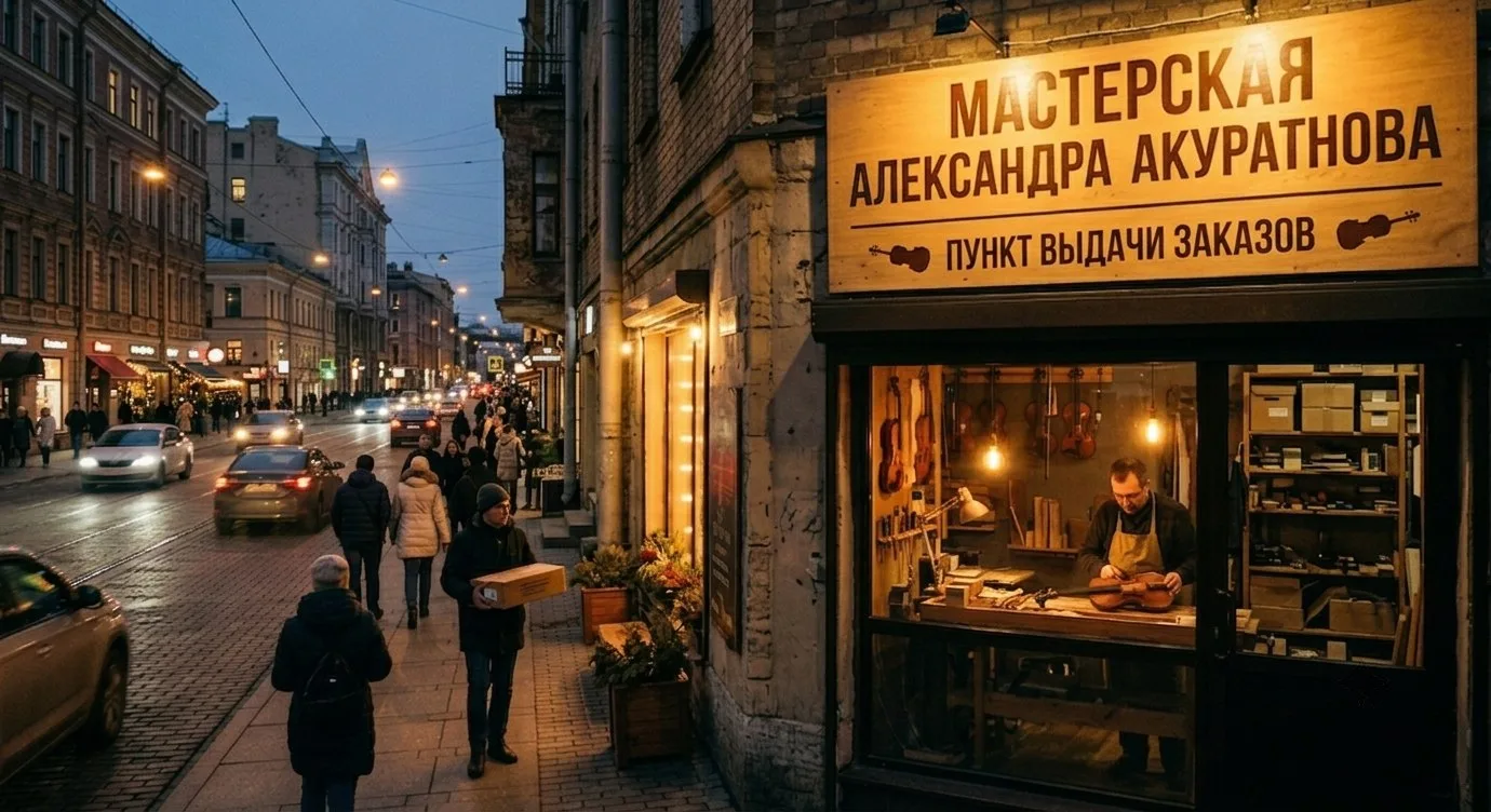 Пункт выдачи!
Многие едут из Москвы чтобы забрать струны, мостики, подбородники. Теперь это всё можн