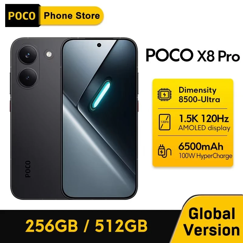 Смартфон POCO X8 Pro глобальная версия. Процессор Dimensity 8500 Ultra, экран АМОЛЕД 120 Герц. Аккум