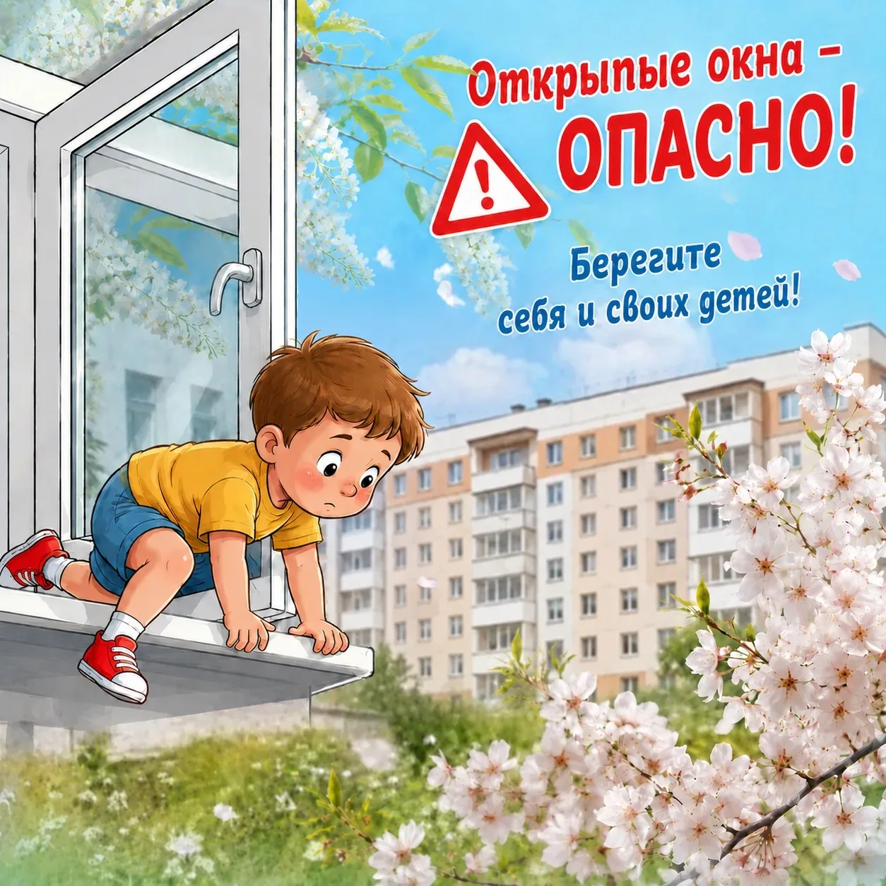 ⚠️ Открытое окно — опасность для детей!

Открытое окно может стать причиной трагедии. Дети любопытны