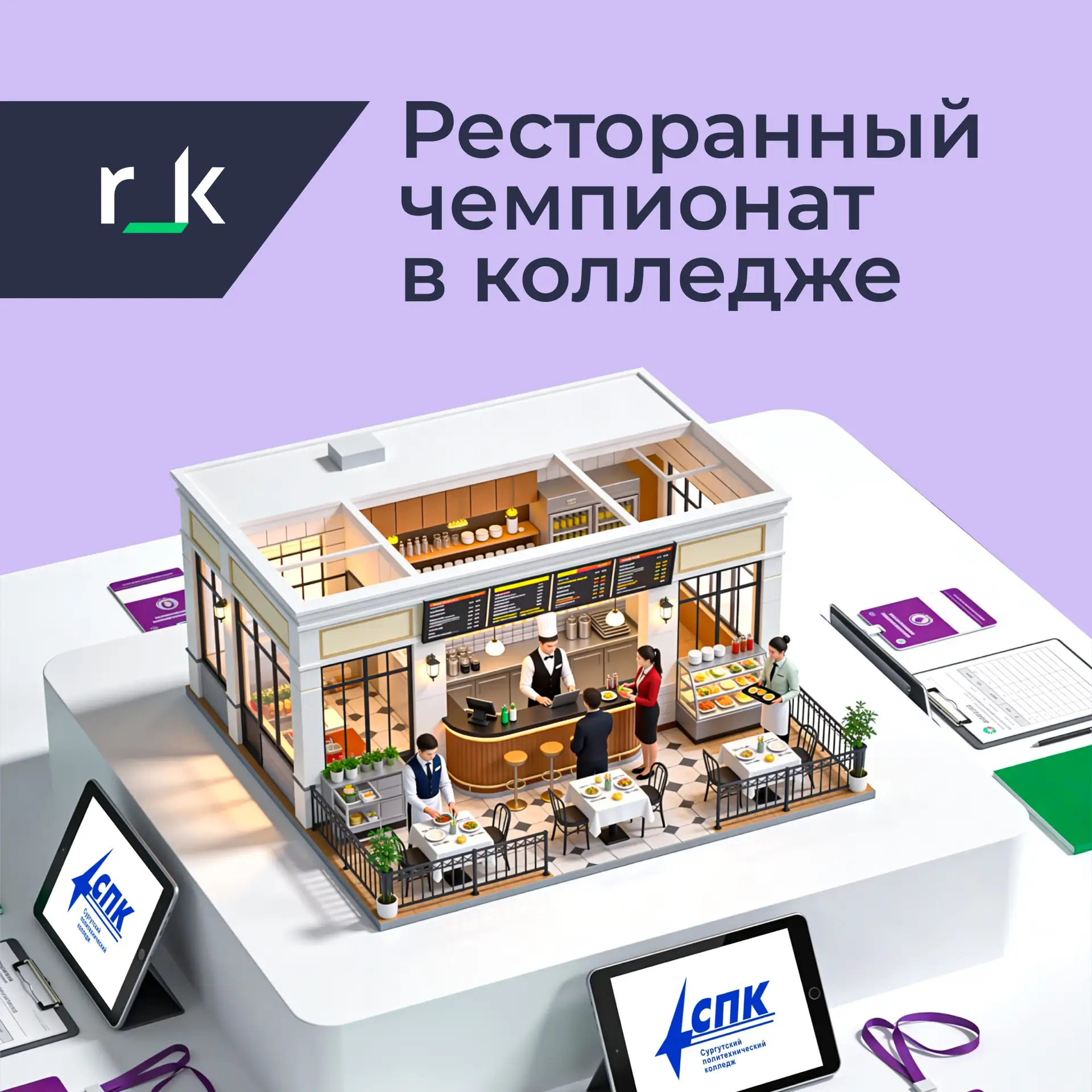 Ресторан в учебном классе

🧑‍🎓 Студенты Сургутского политехнического колледжа принимали заказы в ч