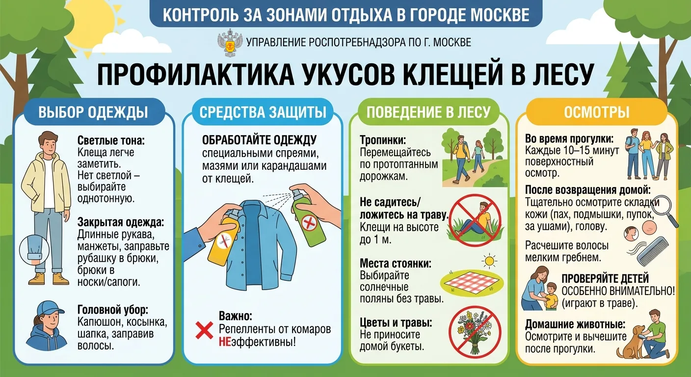 Правила поведения в лесу, чтобы избежать укуса клеща

Чтобы избежать укуса клеща в лесу, необходимо 