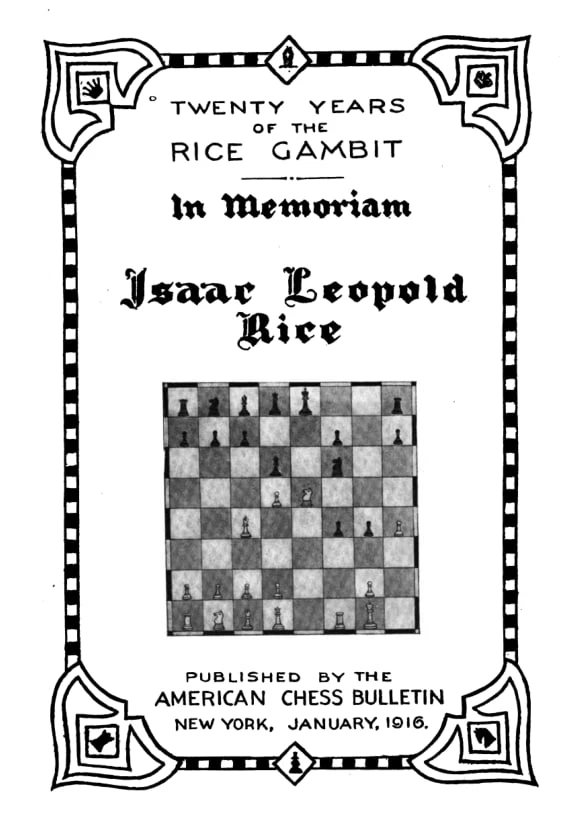 Twenty Years of the Rice Gambit (1916)