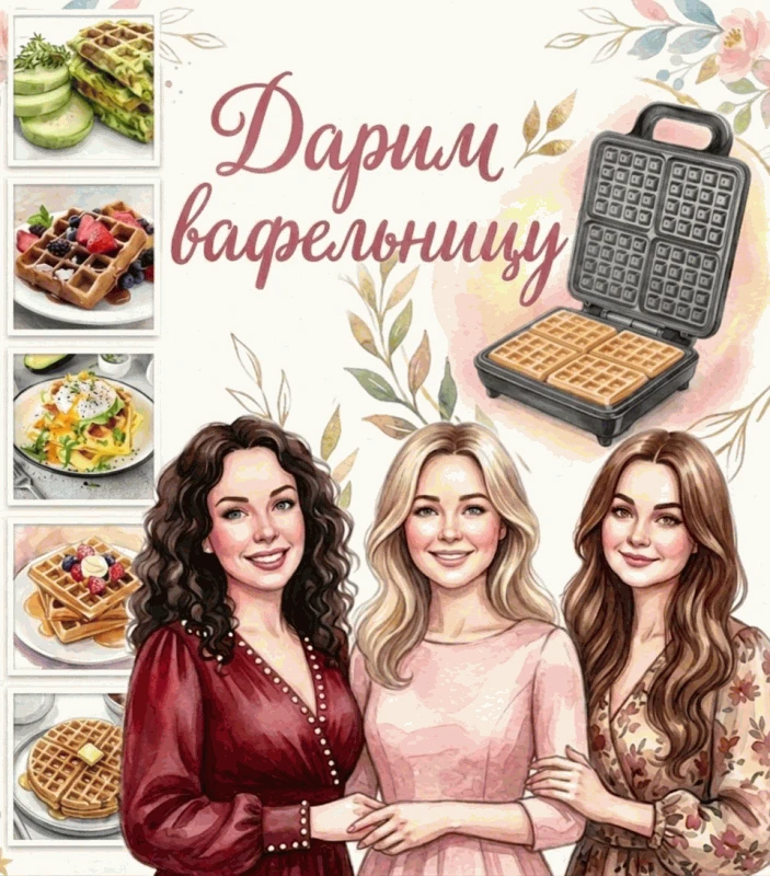 🤍 ДАРИМ ВАФЕЛЬНИЦУ 🤍

Один прибор. 
4 вафли сразу.
Никаких лишних телодвижений. 

Печёт, румянит, 