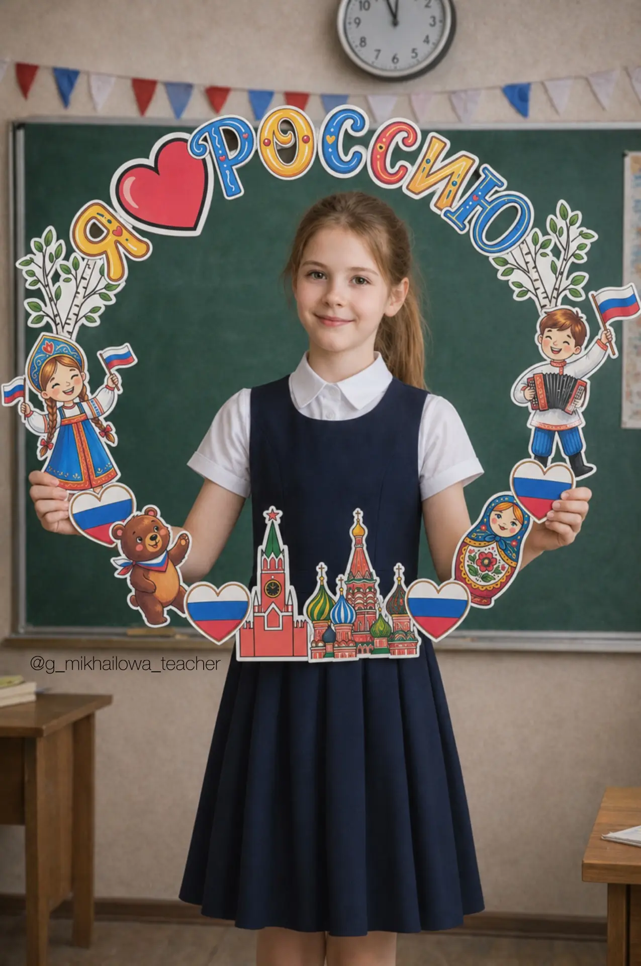 Рамка для фото ко Дню России 🇷🇺 

Шаблоны в цветном варианте на 11 листах А4, заламинированы и при
