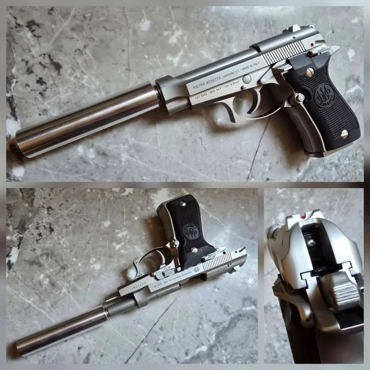 Компания Sirius Custom запустила в продажу лимитированную газовую реплику пистолета Beretta M84. 
 
