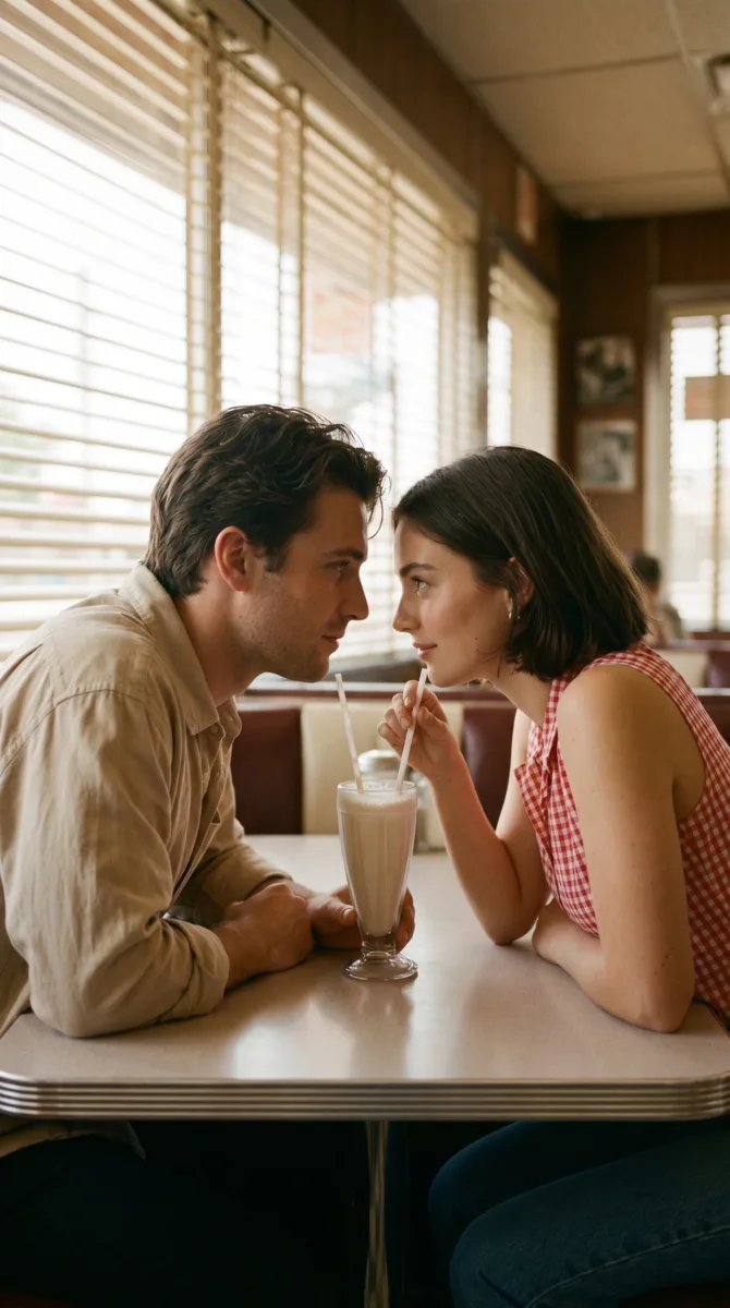 Use the uploaded photos of the man and the woman as strict identity references.
Preserve their real