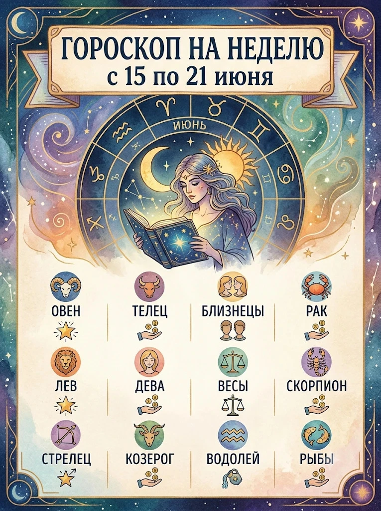 💯 САМЫЙ ТОЧНЫЙ ГОРОСКОП НА НЕДЕЛЮ С 15 ПО 21 ИЮНЯ 🌟 2026 года

Зная свой гороскоп на предстоящую н