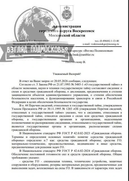 🚨 Бомбоубежища-невидимки: власти Воскресенска засекретили всё, кроме отговорок

Администрация Воскр