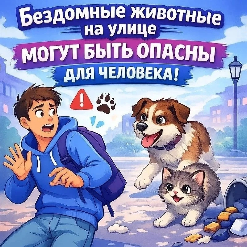 🐾 Многие из нас часто встречают бездомных животных, которые бродят по улицам и дворам. 
Хотя такие 