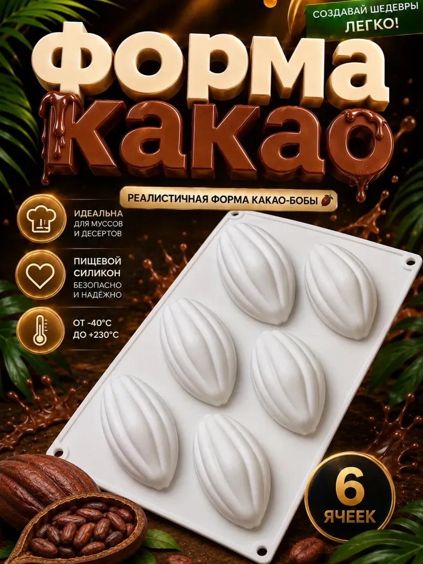 🍰Силиконовая форма

- Изготовлена из высококачественного плотного силикона
- Форма подойдет для шок