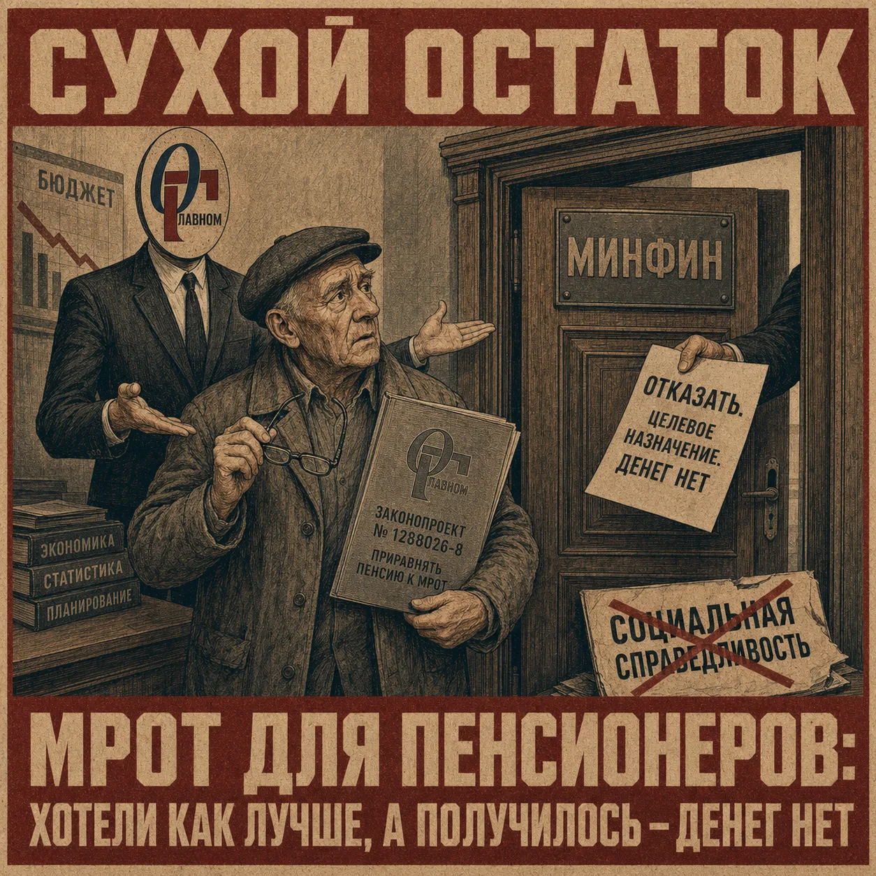 💰 МРОТ для пенсионеров: хотели как лучше, а получилось — денег нет

Депутаты «Справедливой России» 