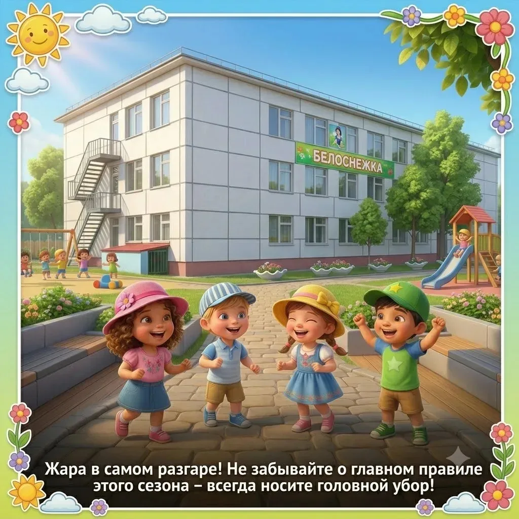 ☀️Жара в самом разгаре! Не забывайте о главном правиле этого сезона – всегда носите головной убор! 
