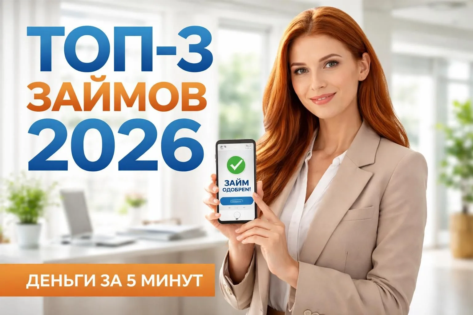 🔥 ТОП-3 ЗАЙМОВ 2026: ДЕНЬГИ ЗА 5 МИНУТ, КОГДА ОНИ ОЧЕНЬ НУЖНЫ

Бывают ситуации, когда деньги нужны 
