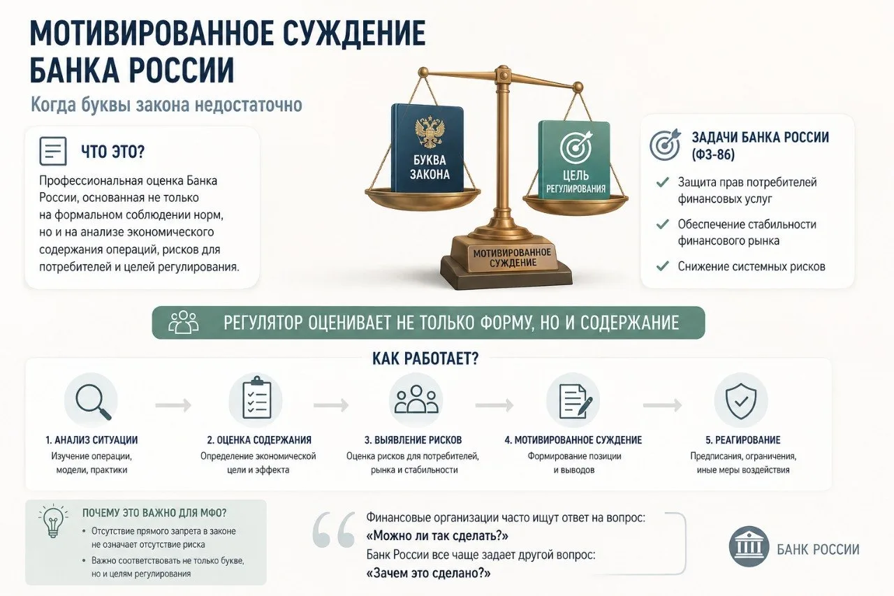 Мотивированное суждение Банка России: когда буквы закона недостаточно‼️✍️

Многие участники финансов