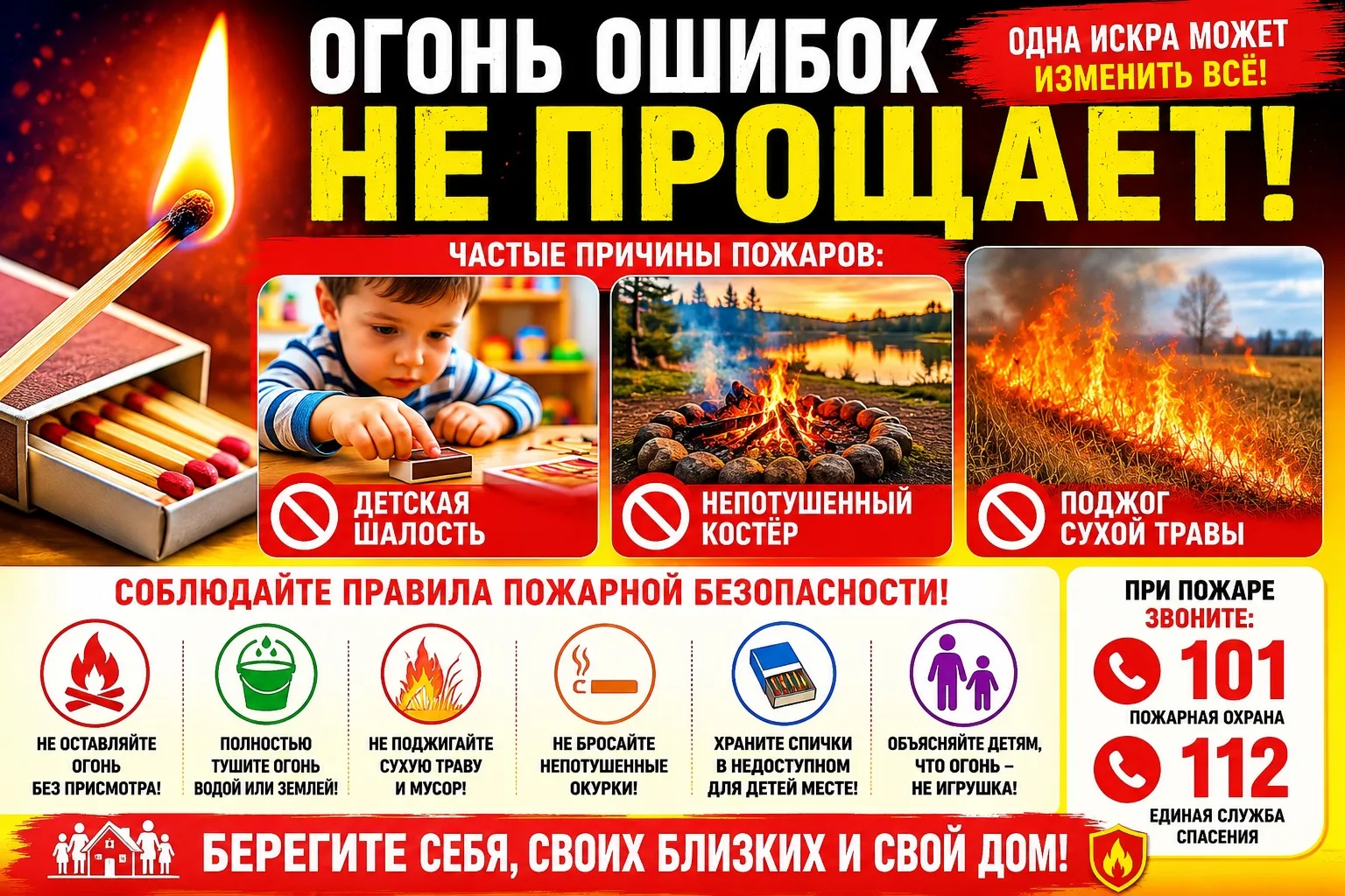 🔥 Огонь бывает другом. Но только до тех пор, пока находится под контролем человека.

Мы согреваемся