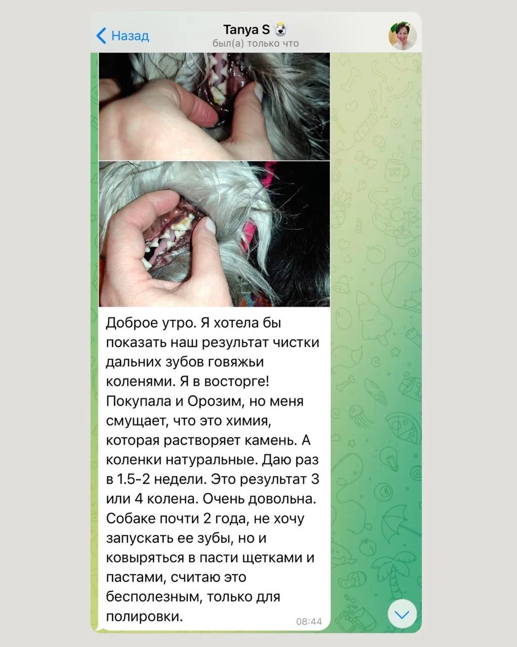Еще один отзыв про  коленки и чистку задних зубов 🙏 

Спасибо, что даете обратную связь!

#отзывыпи