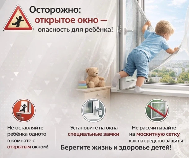 Осторожно: открытое окно — опасность для ребёнка❗️



⚠️ Комиссия по делам несовершеннолетних и защи