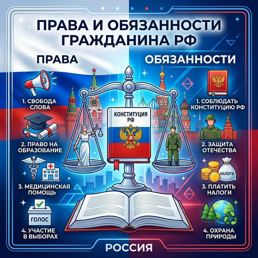 Права и обязанности: что должен знать каждый гражданин РФ

Быть ответственным гражданином — значит н