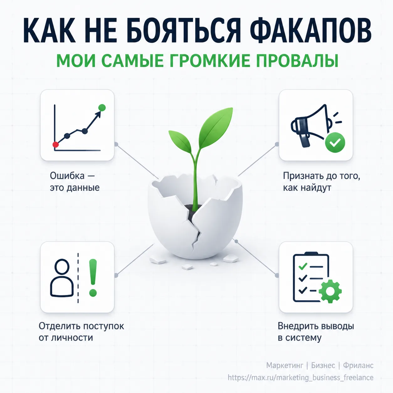 Как не бояться факапов 
Мои самые громкие провалы

Каждый успешный маркетолог за кадром имеет кладби