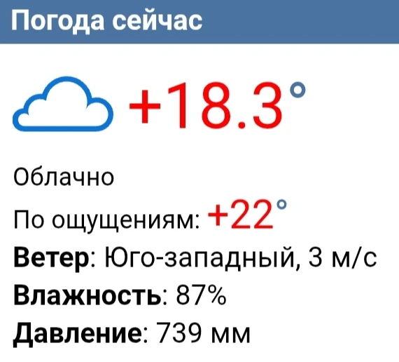 Сейчас в Чебоксарах плюс 18. Ветер юго-западный, 3 м/с.
Днём будет ветрено, 21-23 градуса тепла. В п