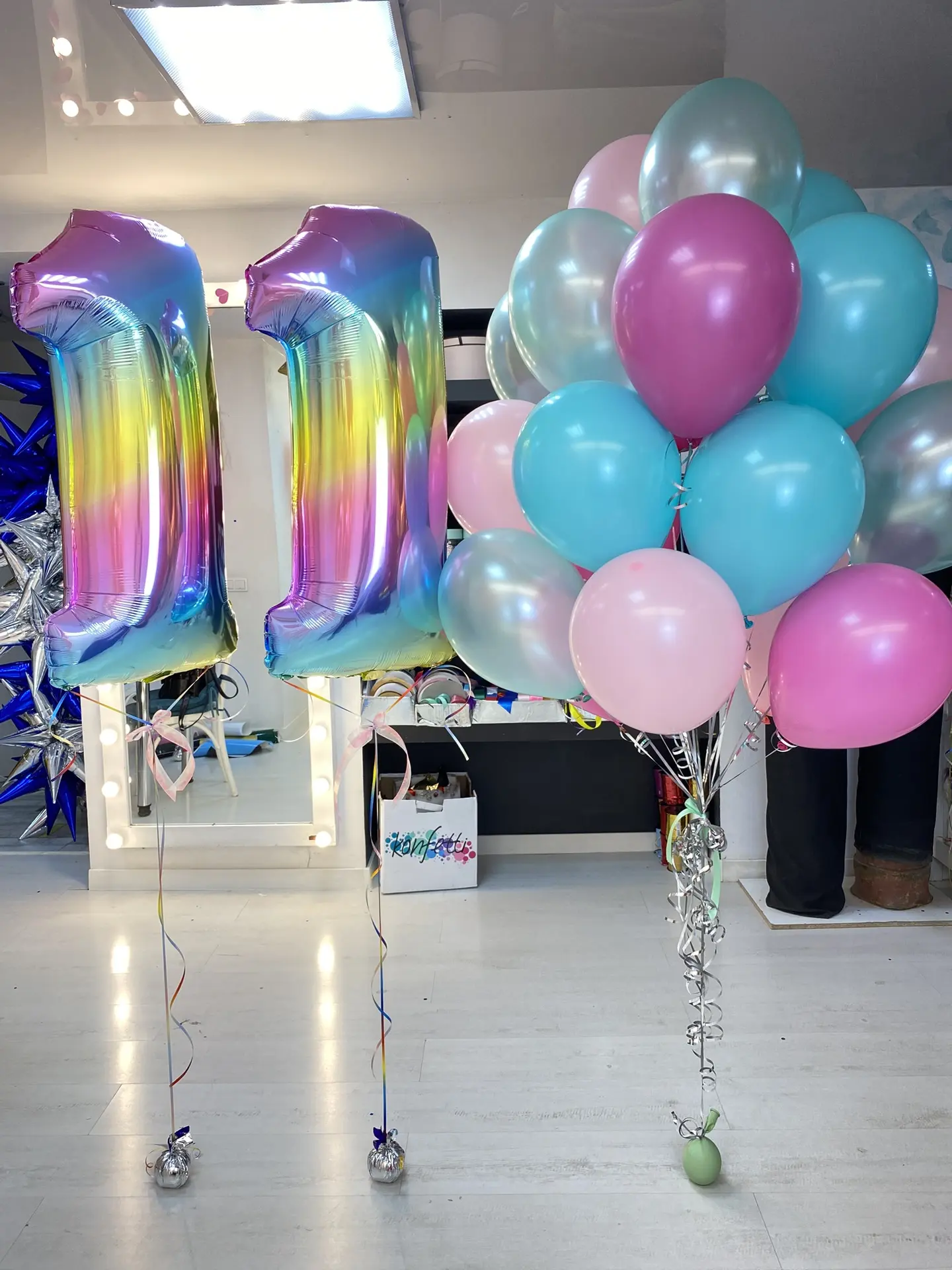 Варианты композиций с радужными цифрами ✨🌈