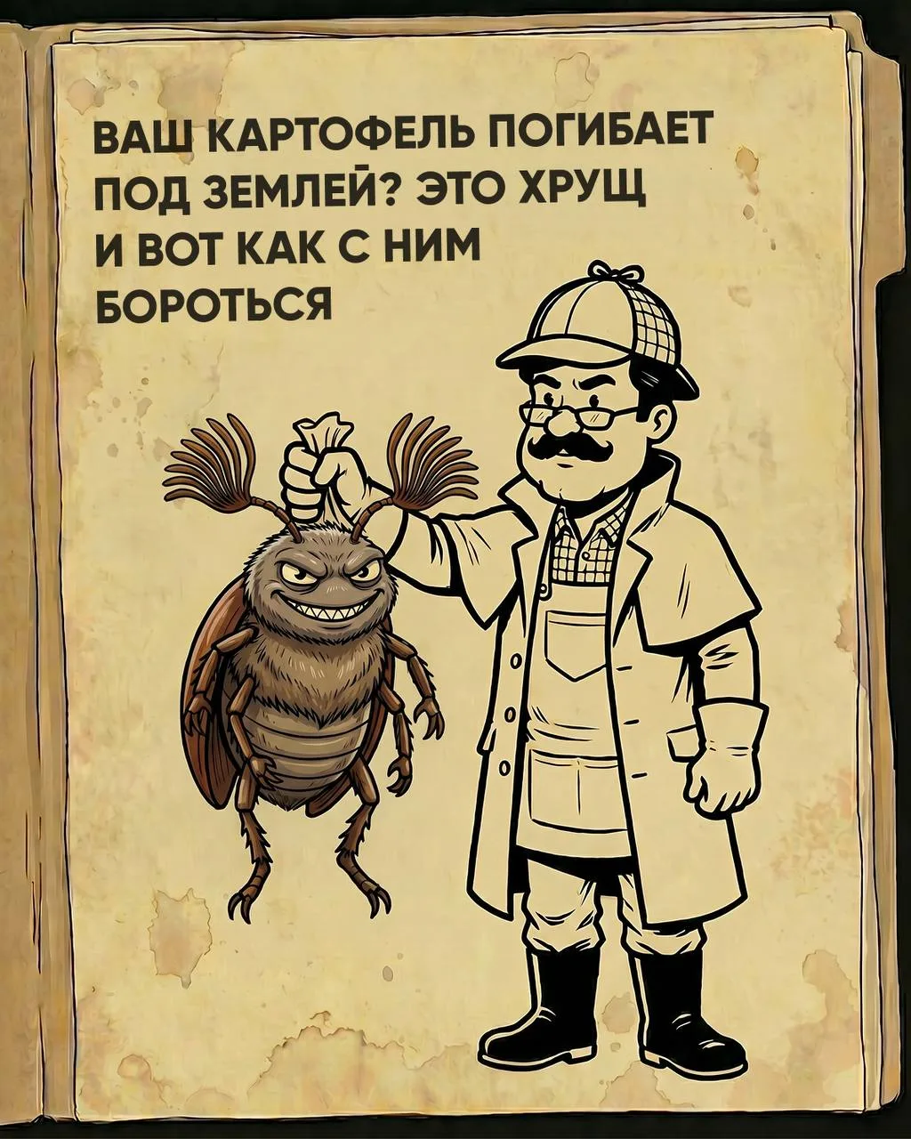 Картофель желтеет без видимых причин? Причина — под землёй. Это личинка майского жука (хрущ). Она жи