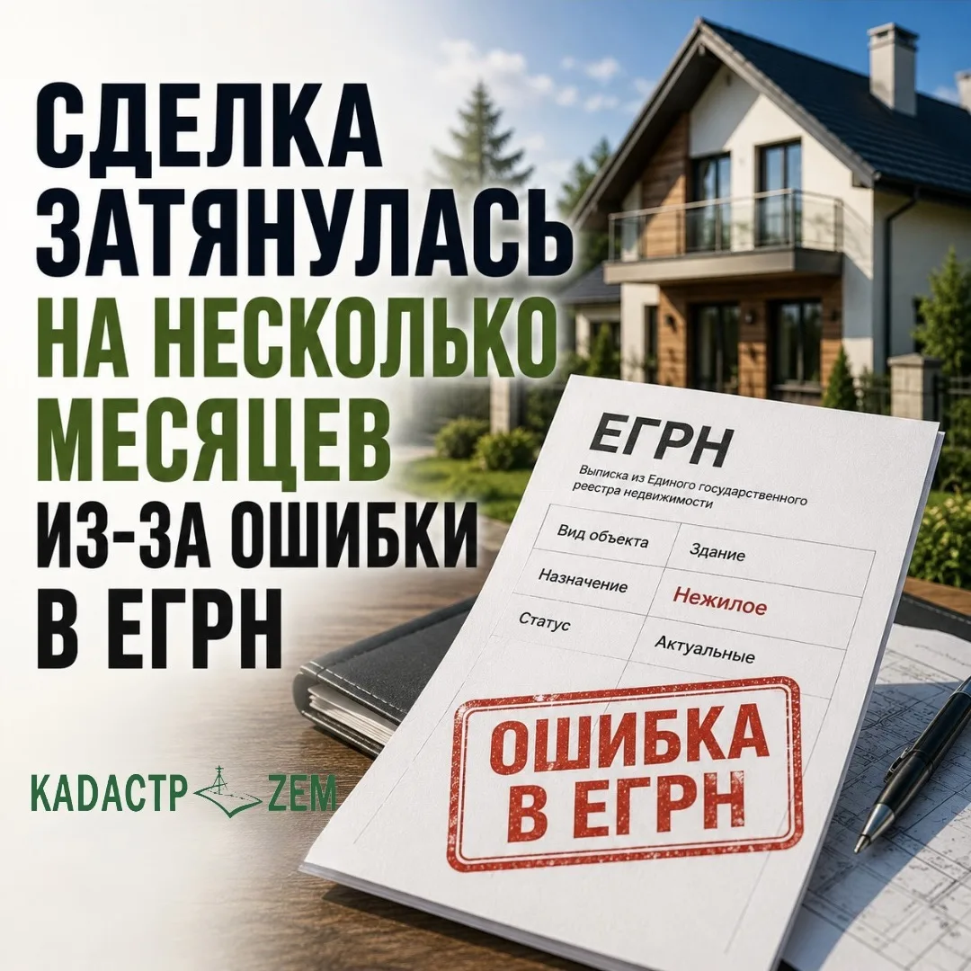 📌 Сделка затянулась на несколько месяцев из-за ошибки в ЕГРН


К нам обратился собственник земельно